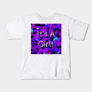 It's A Girl! Purple Stars Kids T-Shirt